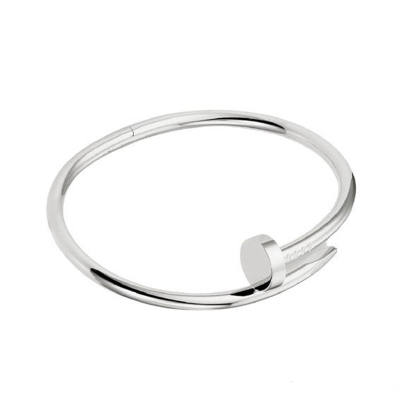 Nail Cuff Bangle Bracelet in Silver - Picture 1 of 9